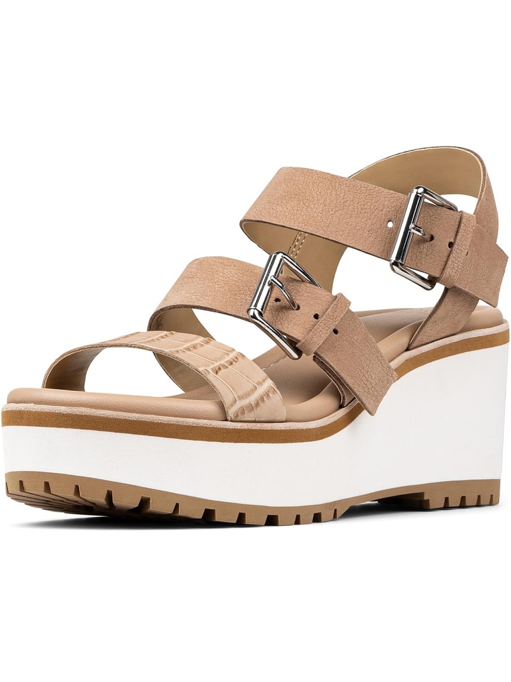 Donald Pliner Platform Wedge Sandal in Taupe NEW no box